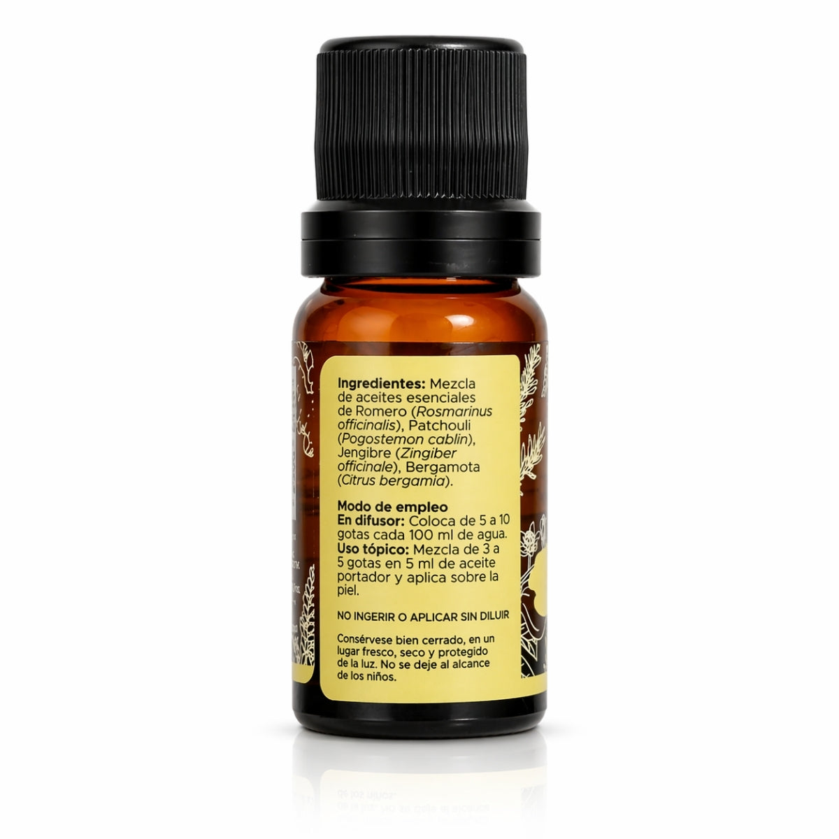 Alegría Mezcla Pura · Romero, Patchouli, Jengibre y Bergamota · 10 ml