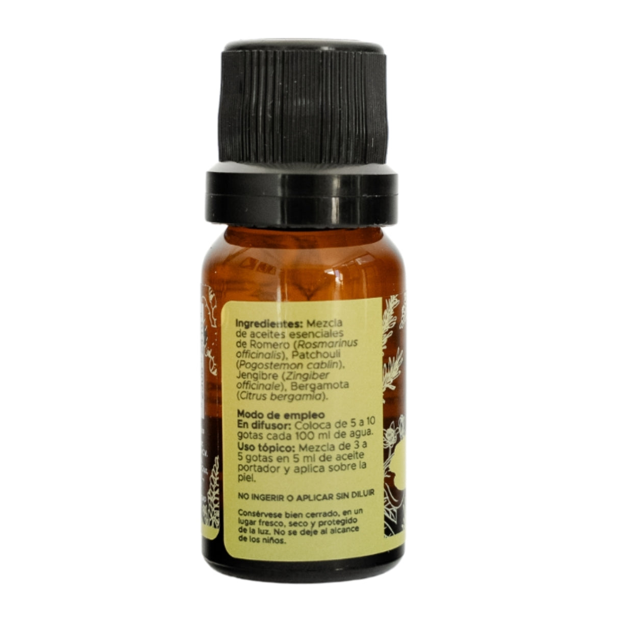 Alegría Mezcla Pura PACALLI · Romero, Patchouli, Jengibre y Bergamota · 10 ml