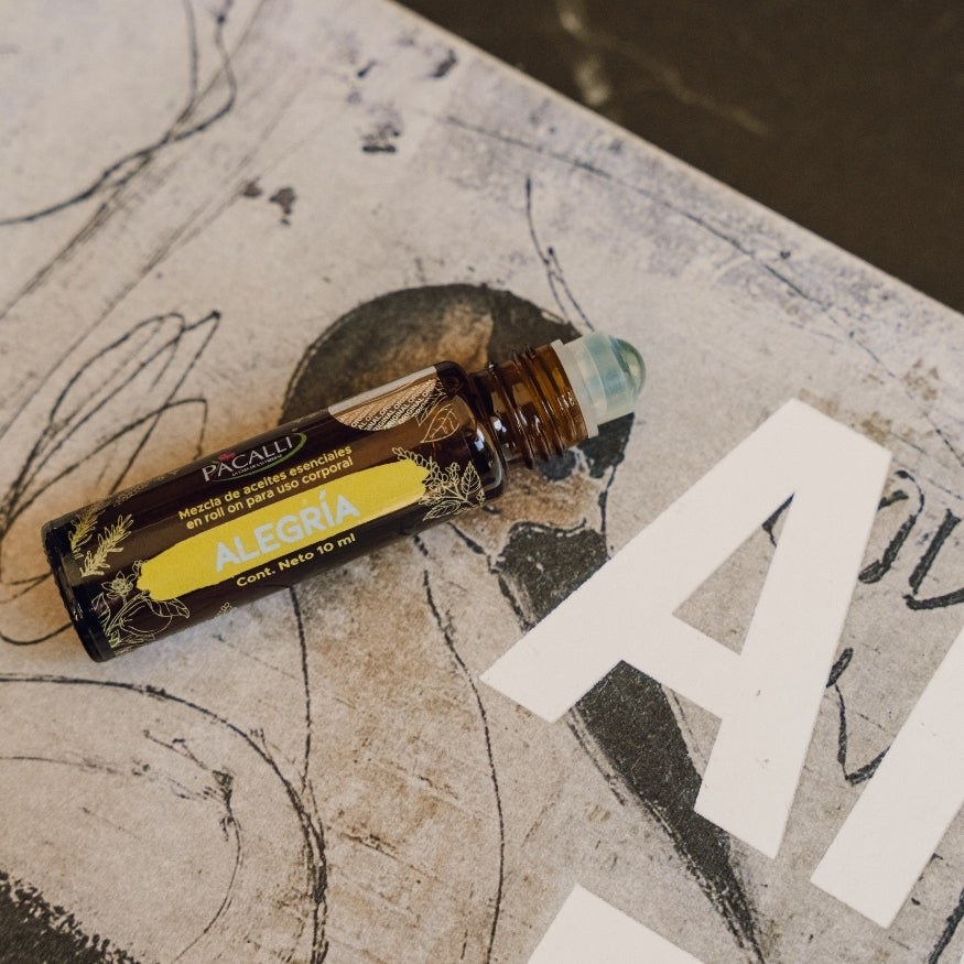 Alegría Roll On PACALLI · Romero, Patchouli, Jengibre y Bergamota · 10 ml