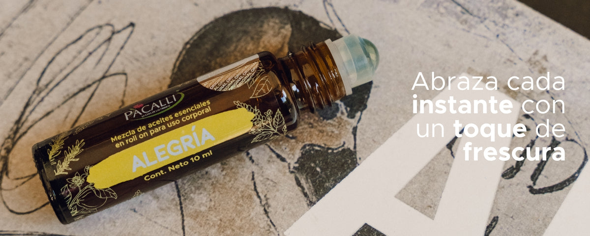 Alegría Roll On PACALLI · Romero, Patchouli, Jengibre y Bergamota · 10 ml