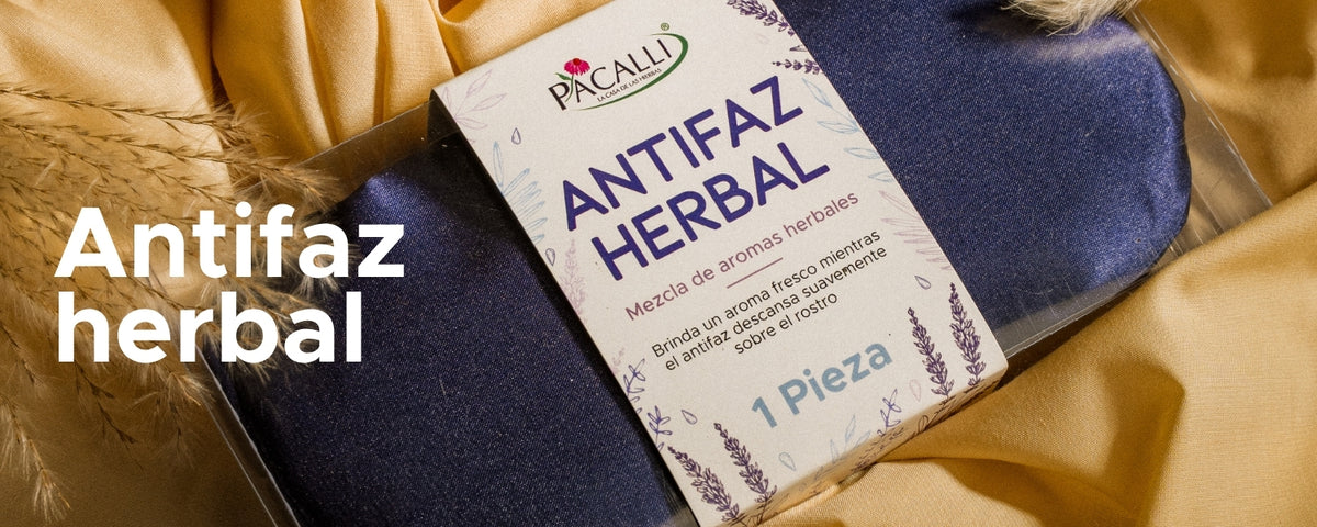 Antifaz Herbal PACALLI · Semillas de Linaza y Flores de Lavanda · 160 g