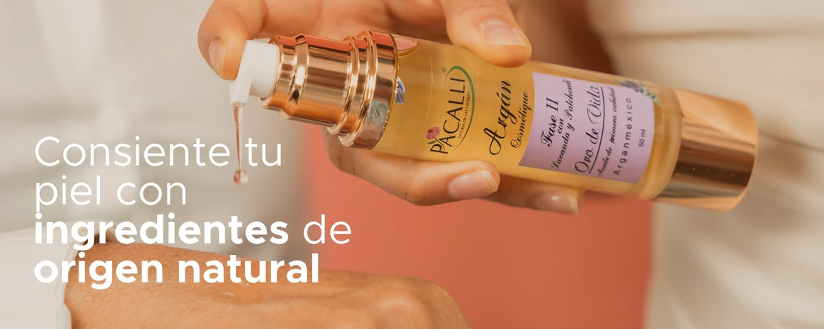 Aceite de Argán Fase II PACALLI con Aceite Esencial de Lavanda y Patchouli · Hidratación y Cuidado · 50 ml