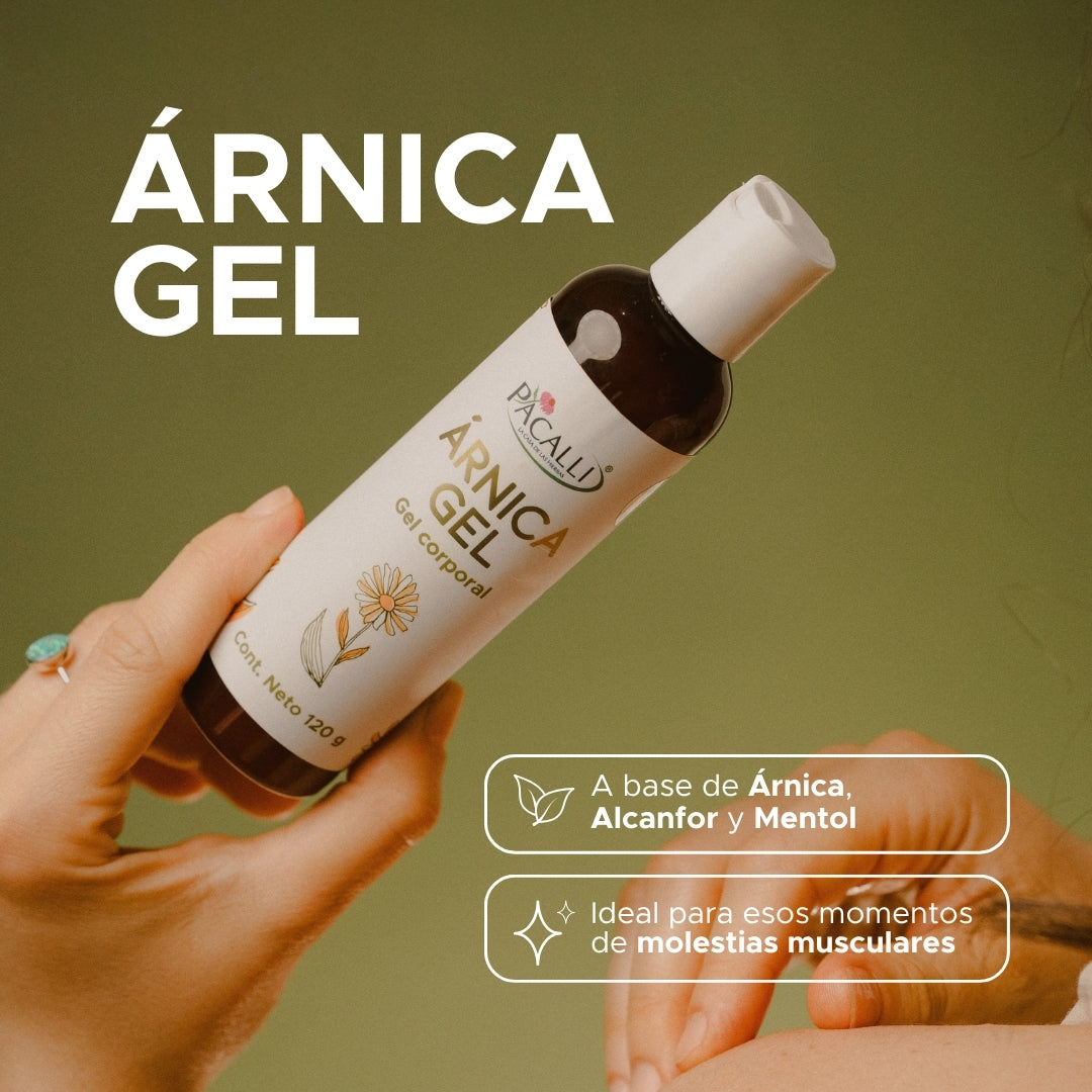 Gel de Árnica PACALLI · Extracto de Árnica, Mentol y Alcanfor · 120 g