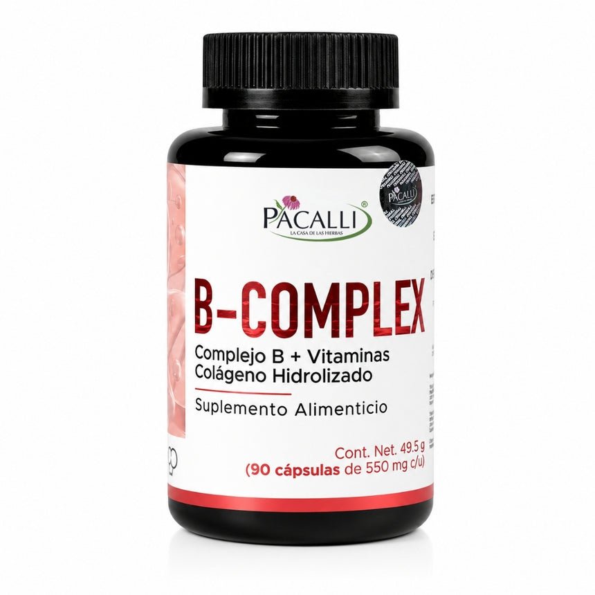 B-Complex | Complejo B + Vitaminas y Colágeno | 550 mg · 90 cápsulas