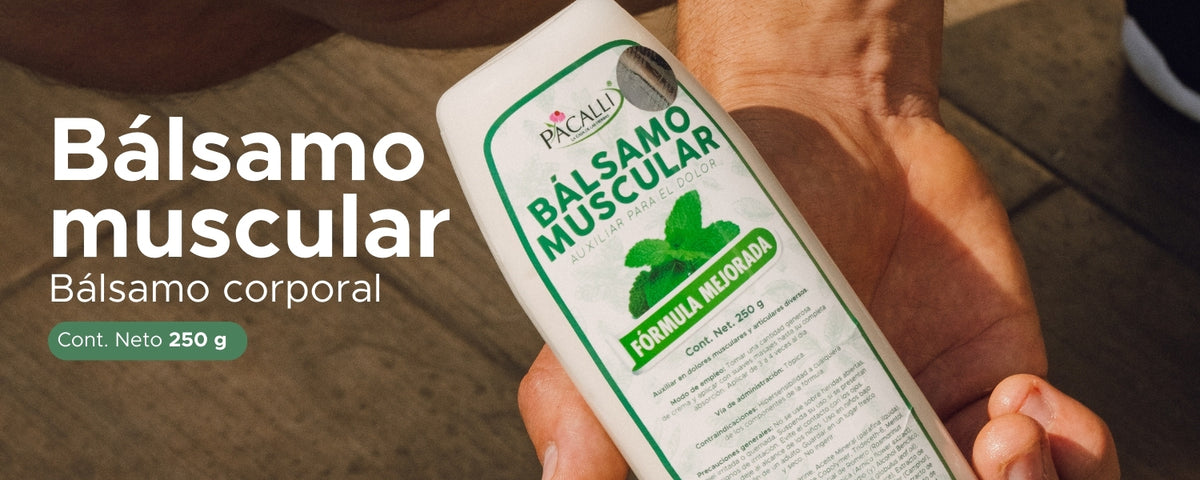 Bálsamo Muscular PACALLI · Fórmula con Aceites Esenciales y Extractos de Origen Natural · 250 g