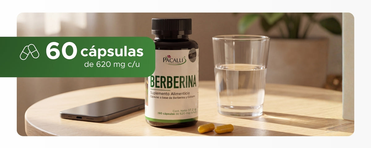 Berberina | Berberis aristata con Cúrcuma | 620 mg · 60 caps