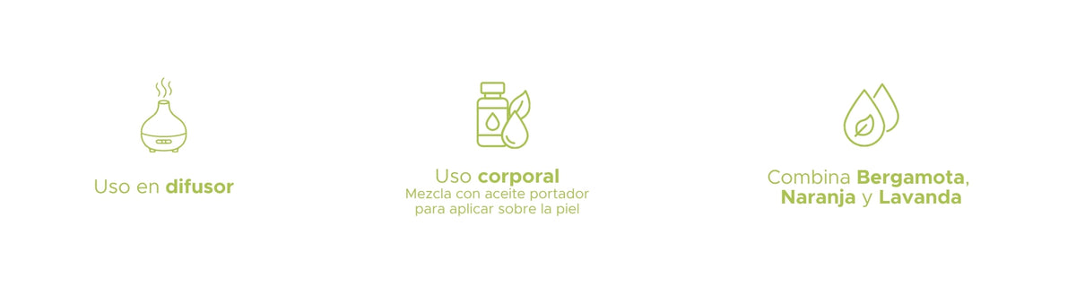 Bienestar Mezcla Pura PACALLI · Bergamota, Naranja y Lavanda · 10 ml