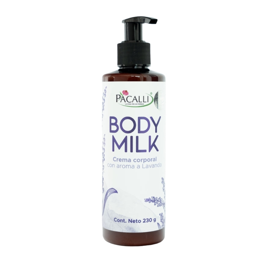 Crema Body Milk Lavanda PACALLI · Crema Corporal Con Aroma a Lavanda · 230 g