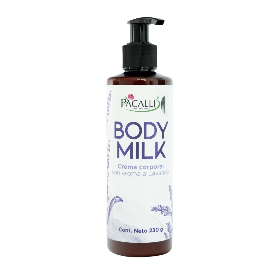 Crema Body Milk Lavanda PACALLI · Crema Corporal Con Aroma a Lavanda · 230 g