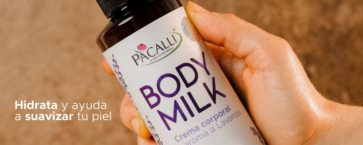 Crema Body Milk Lavanda PACALLI · Crema Corporal Con Aroma a Lavanda · 230 g