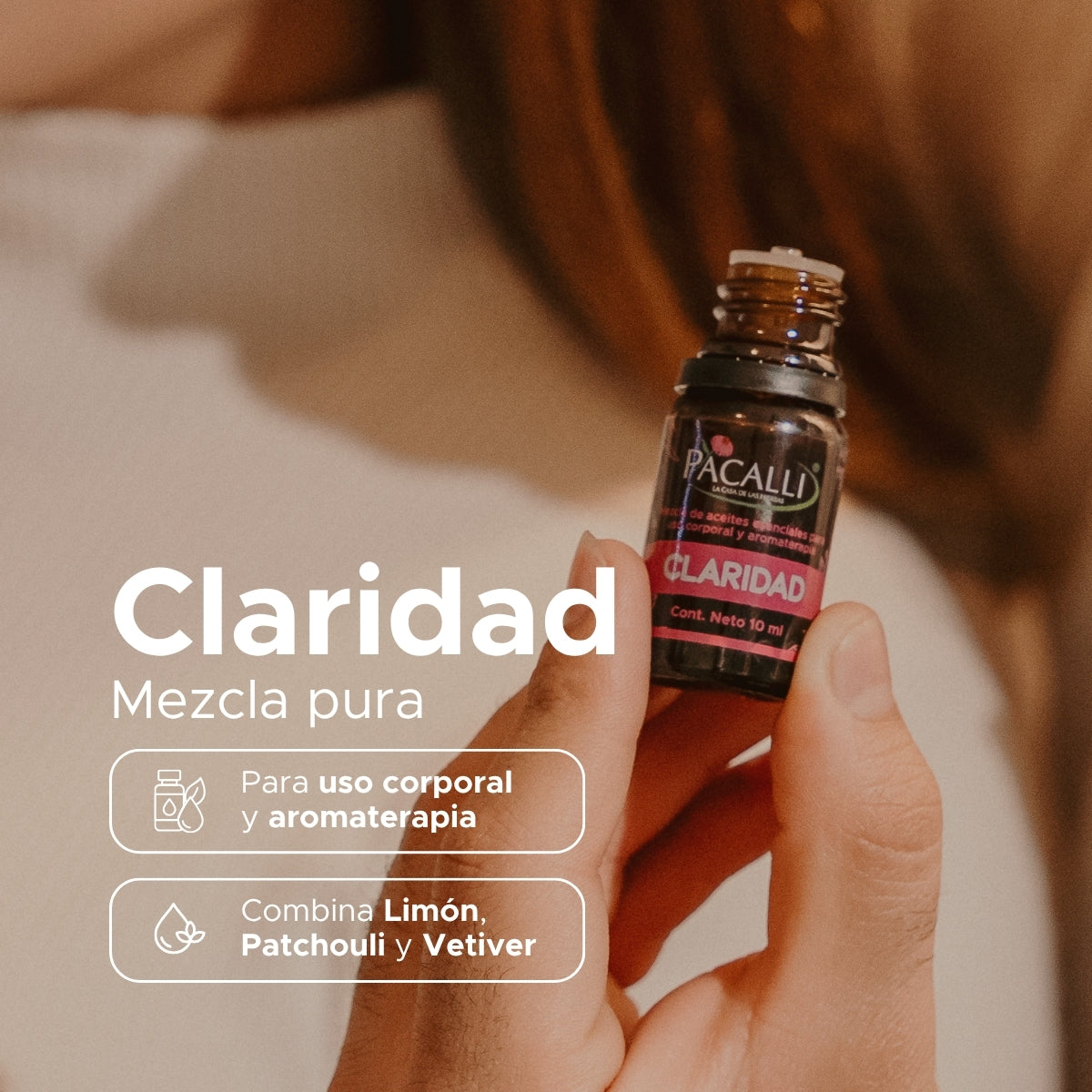 Claridad Mezcla Pura · Limón, Patchouli y Vetiver · 10 ml