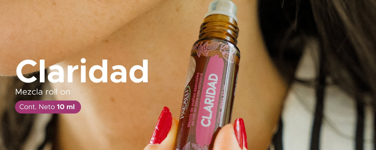 Claridad Roll On PACALLI · Limón, Patchouli y Vetiver · 10 ml