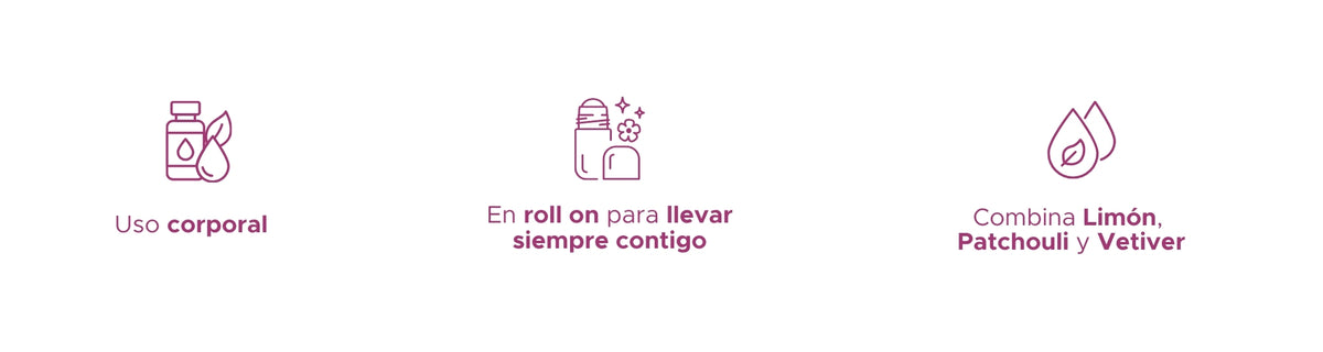 Claridad Roll On PACALLI · Limón, Patchouli y Vetiver · 10 ml