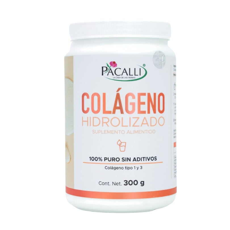 Colágeno Hidrolizado 300 g en polvo Pacalli 100% Puro sin aditivos