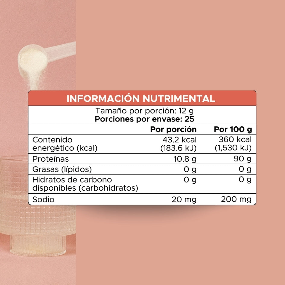 Colágeno Hidrolizado 300 g en polvo Pacalli 100% Puro sin aditivos