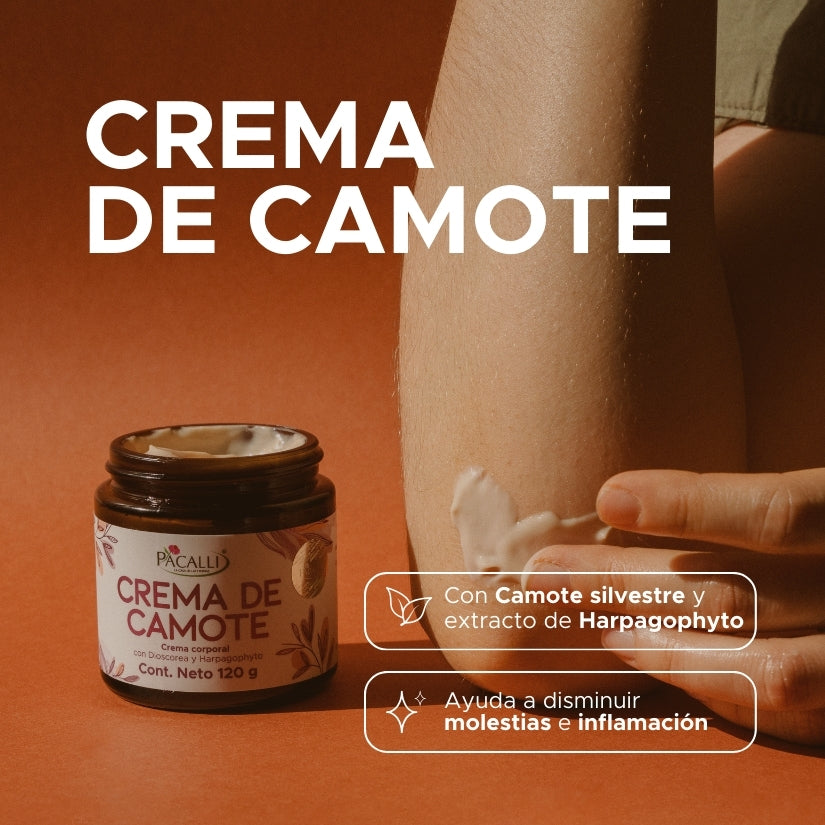 Crema de Camote PACALLI · Crema Muscular con Dioscorea y Harpagophyto · 120 g
