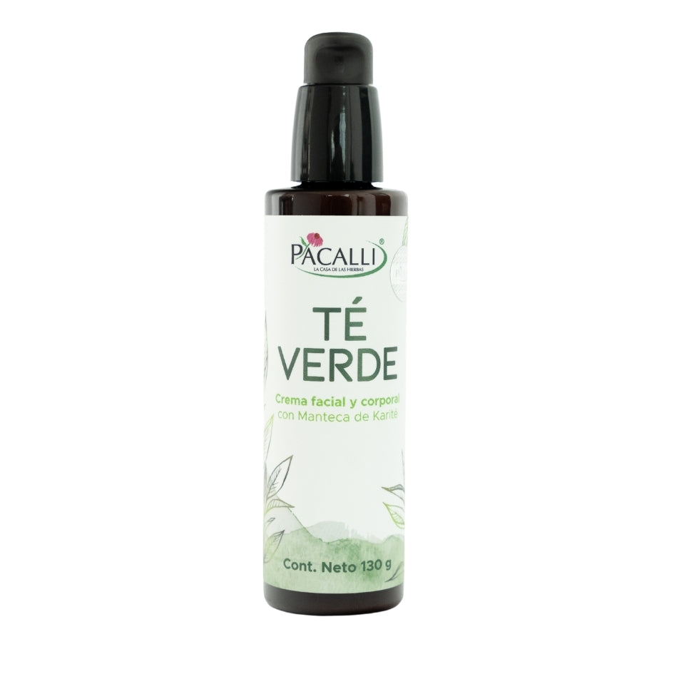 Crema de Té Verde PACALLI · Crema Facial y Corporal Con Manteca de Karite y Extracto de Té verde · 130 g