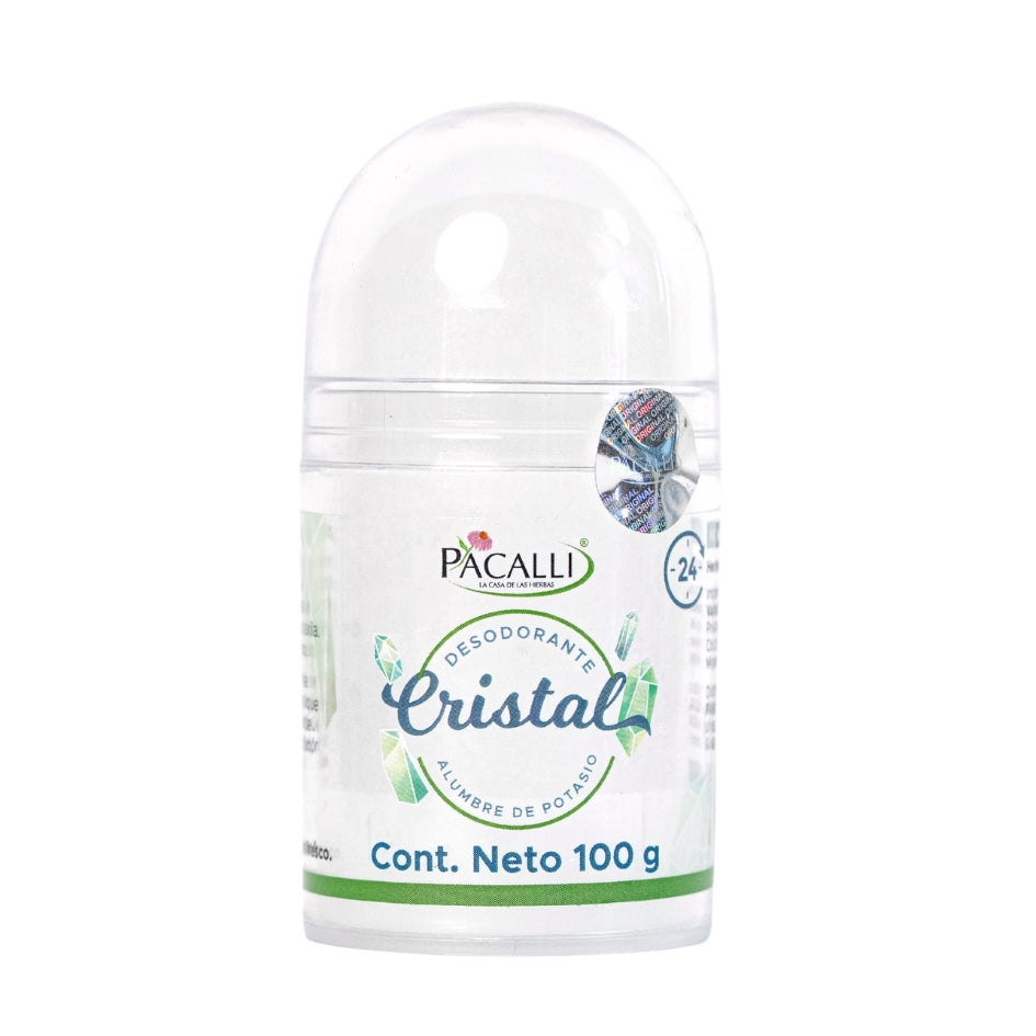 Desodorante de Cristal Push On PACALLI · Piedra de Alumbre de Potasio · 100 g