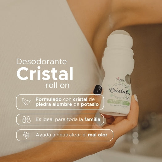 Desodorante de Cristal Roll On PACALLI · Alumbre de Potasio · 90 ml
