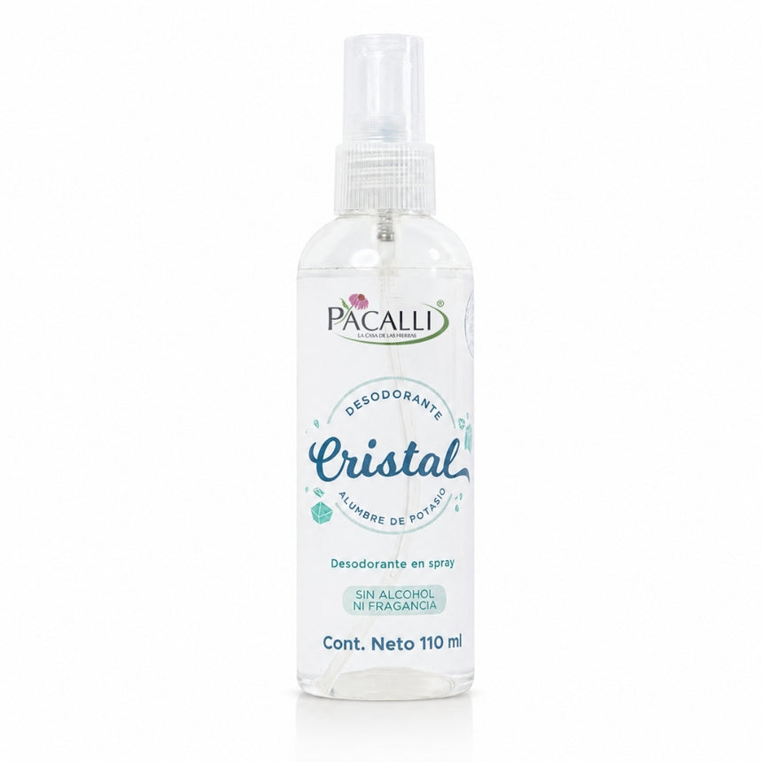 Desodorante Cristal en Spray · Fórmula Sin Alcohol · Alumbre de Potasio · 110 ml