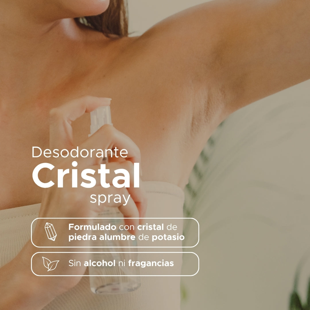 Desodorante Cristal en Spray · Fórmula Sin Alcohol · Alumbre de Potasio · 110 ml
