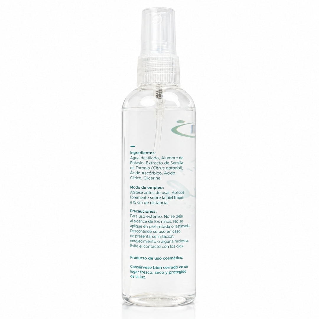 Desodorante Cristal en Spray · Fórmula Sin Alcohol · Alumbre de Potasio · 110 ml