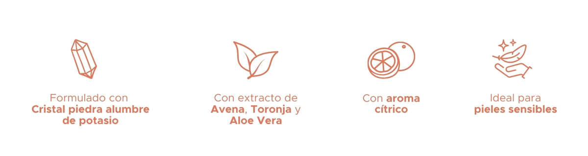 Desodorante de Cristal Teen Citrus Roll On PACALLI · Alumbre de Potasio · 90 ml