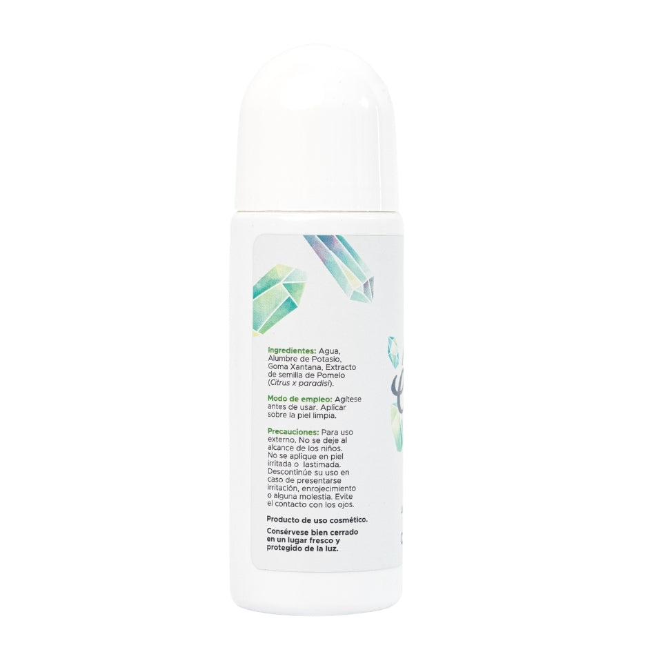 Desodorante de Cristal Roll On PACALLI · Alumbre de Potasio · 90 ml