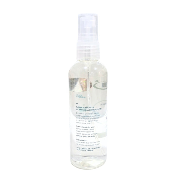 Desodorante Cristal en Spray PACALLI · Fórmula Sin Alcohol · Alumbre de Potasio · 110 ml