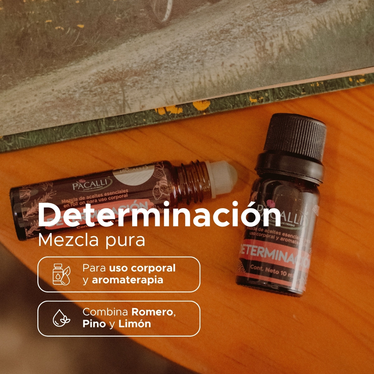 Determinación Mezcla Pura · Romero, Pino y Limón · 10 ml