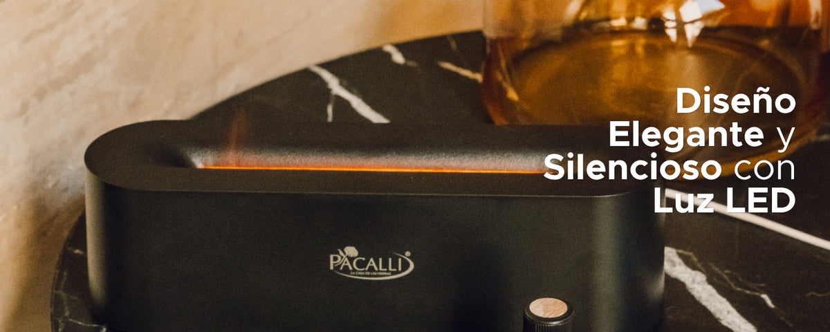 Difusor Flama PACALLI · Diseño Elegante y Silencioso con Luz LED · 150 ml