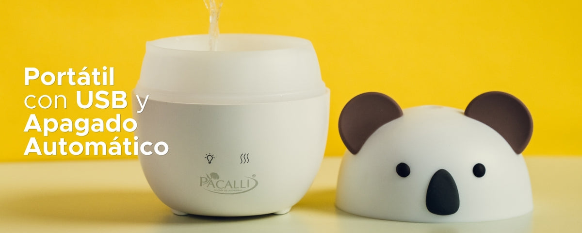 Difusor Koala PACALLI · Portátil con USB y Apagado Automático · 160 ml