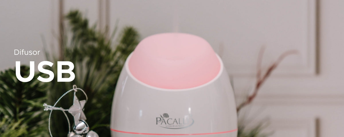Difusor USB PACALLI · Ultrasonido con Luces LED y Apagado Automático · 120 ml