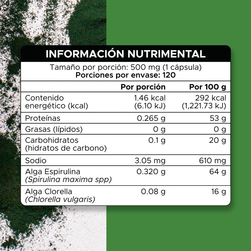 Espirulina · 120 caps