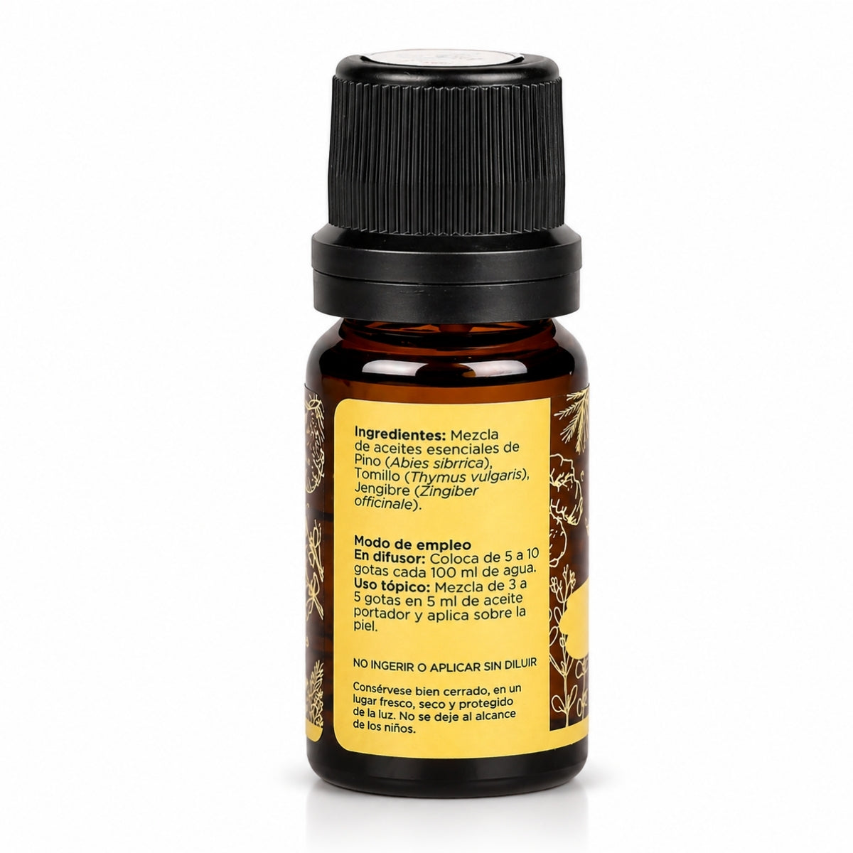 Fortaleza Mezcla Pura · Pino, Tomillo y Jengibre · 10 ml