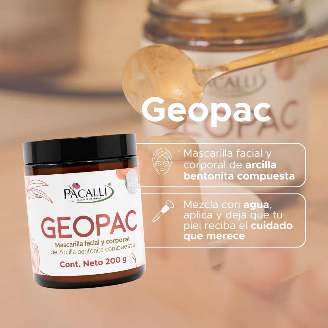 GEOPAC PACALLI · Mascarilla Facial y Corporal de Arcilla Bentonita Compuesta · 200 g