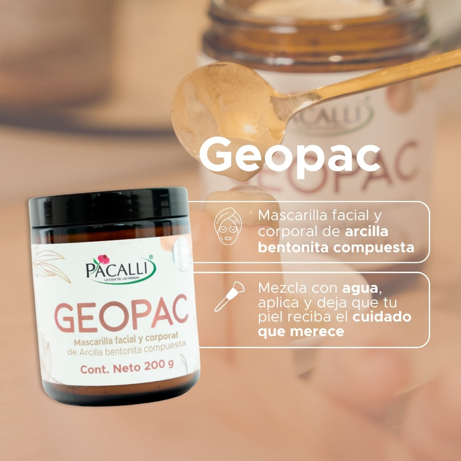 GEOPAC PACALLI · Mascarilla Facial y Corporal de Arcilla Bentonita Compuesta · 200 g