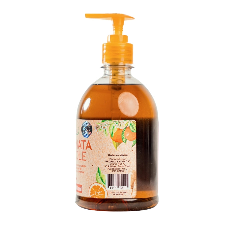 Jabón Liquido Giornata di Sole PACALLI · Con Extracto de Romero y Aceite Esencial de Naranja · 500 ml