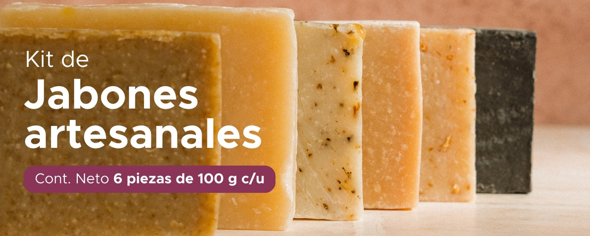 Kit de Jabones Artesanales PACALLI · 6 Piezas · Arroz, Avena, Caléndula, Carbón Activado, Lavanda y Miel de Abeja · 100 g c/u