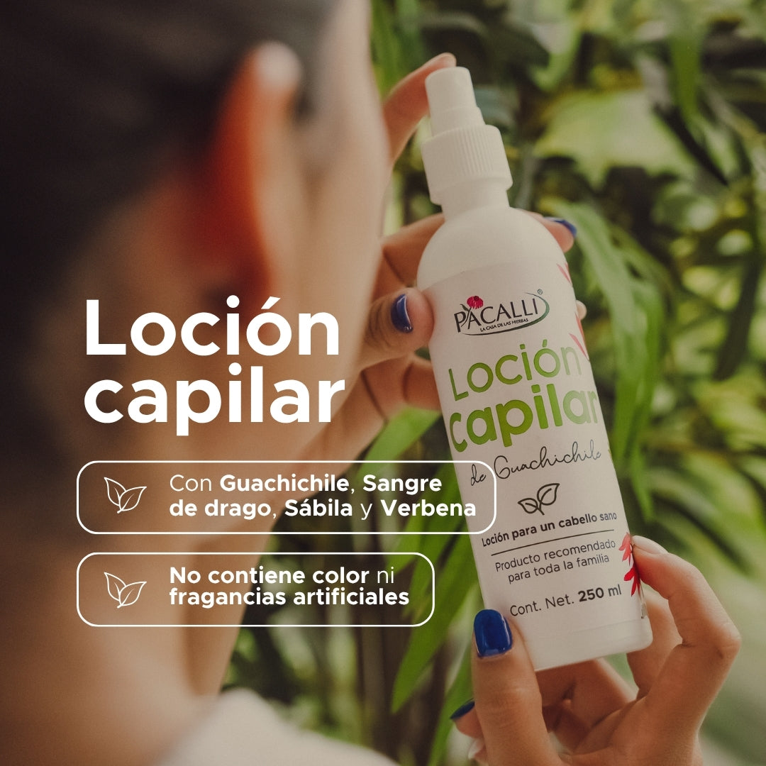 Loción Capilar de Guachichile PACALLI · Con Extractos de Origen Natural · 250 ml