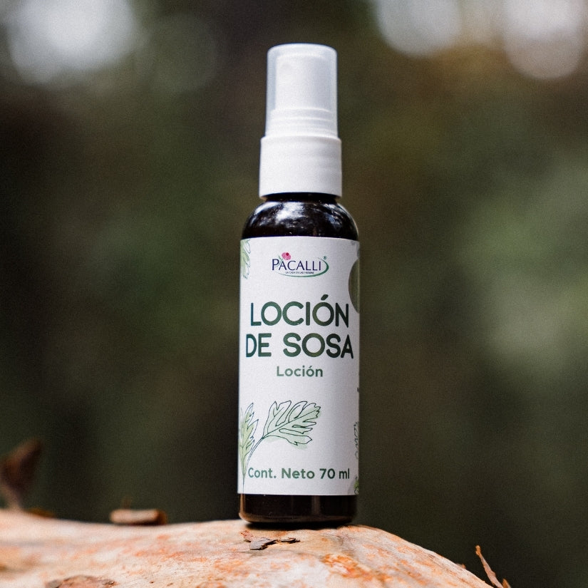 Loción de Sosa PACALLI · Extracto de Sosa, Larrea y Aceites de Origen Natural · 70 ml