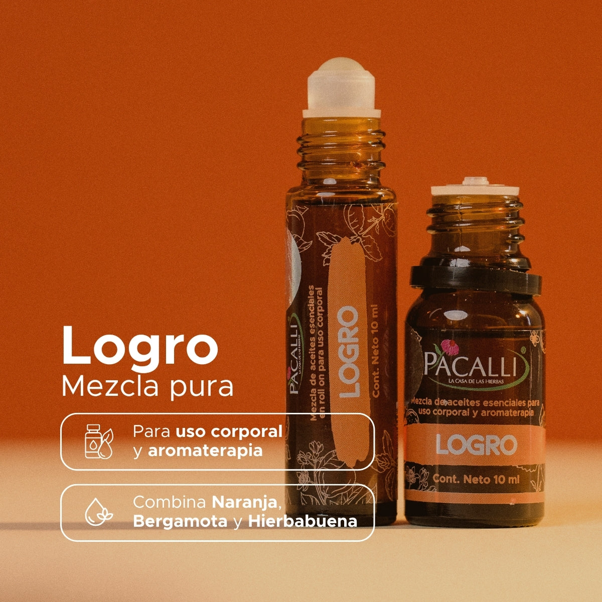 Logro Mezcla Pura · Naranja, Bergamota y Hierbabuena · 10 ml
