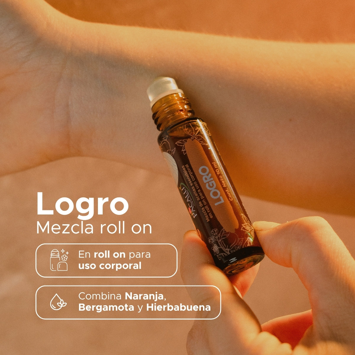 Logro Roll On · Naranja, Bergamota y Hierbabuena · 10 ml