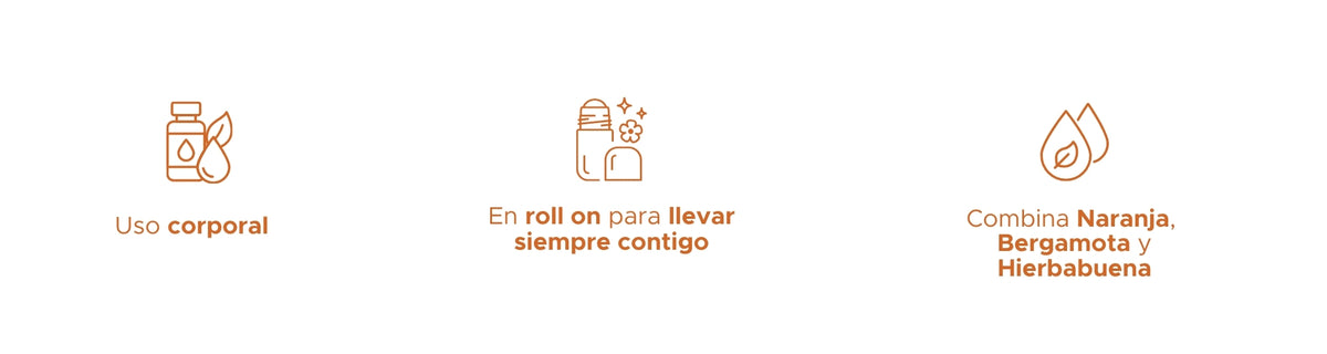 Logro Roll On PACALLI · Naranja, Bergamota y Hierbabuena · 10 ml