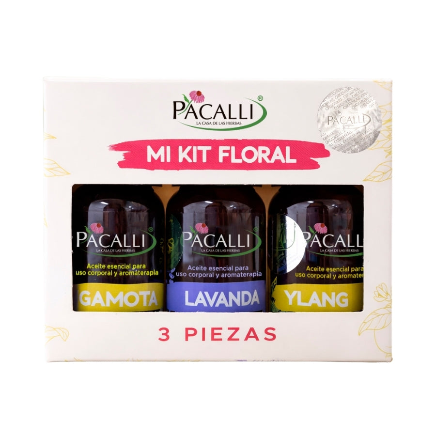 Mi Kit Floral PACALLI · Bergamota, Ylang Ylang y Lavanda · 3 x 10 ml
