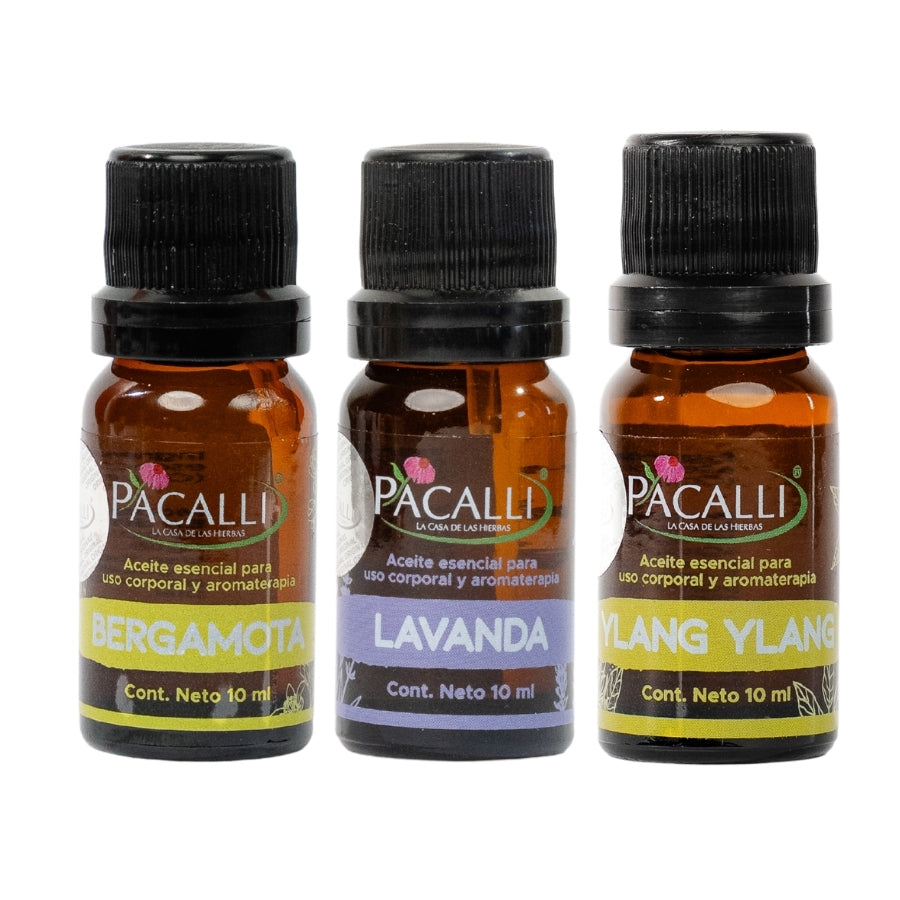 Mi Kit Floral PACALLI · Bergamota, Ylang Ylang y Lavanda · 3 x 10 ml