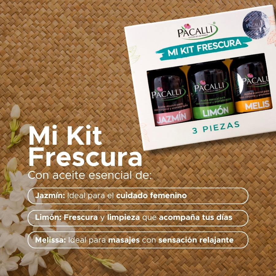 Mi Kit Frescura PACALLI · Jazmín, Limón y Melissa · 3 x 10 ml