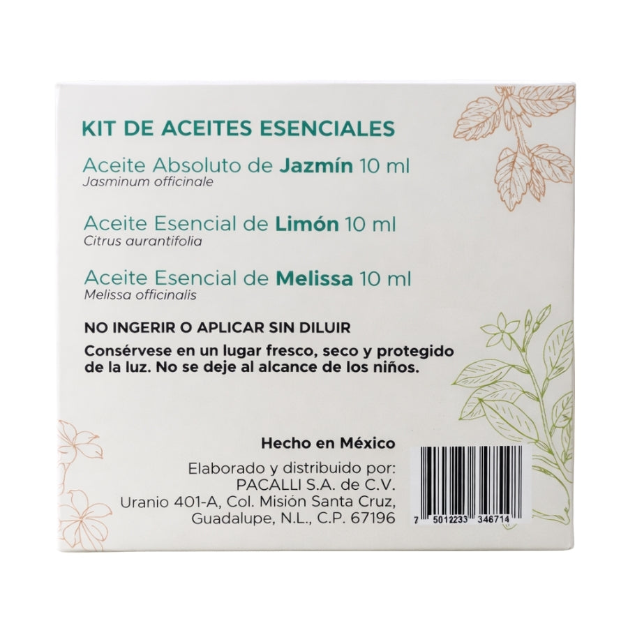 Mi Kit Frescura PACALLI · Jazmín, Limón y Melissa · 3 x 10 ml