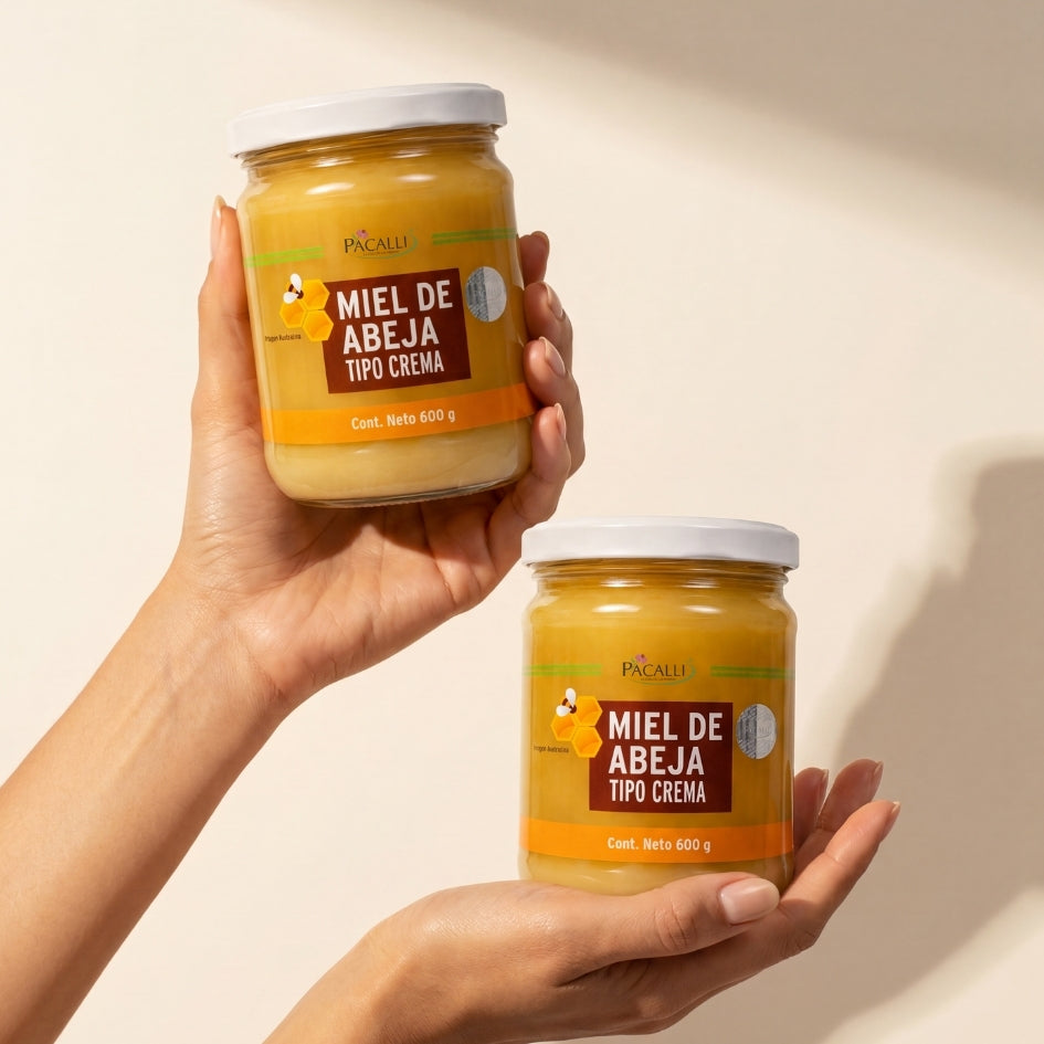 Miel de Abeja Tipo Crema PACALLI · Textura Mantequilla · 600 g