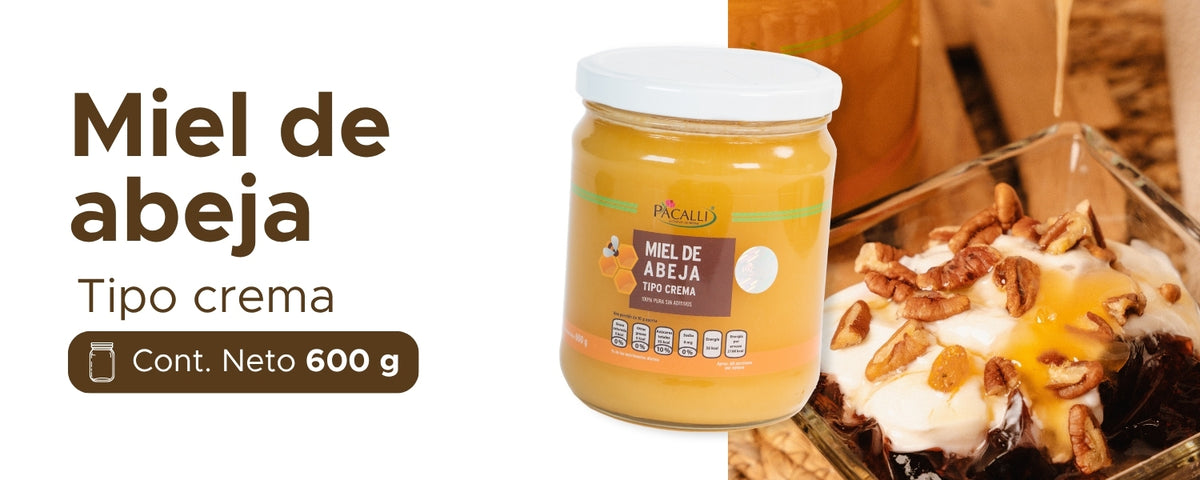 Miel de Abeja Tipo Crema PACALLI · Textura Mantequilla · 600 g